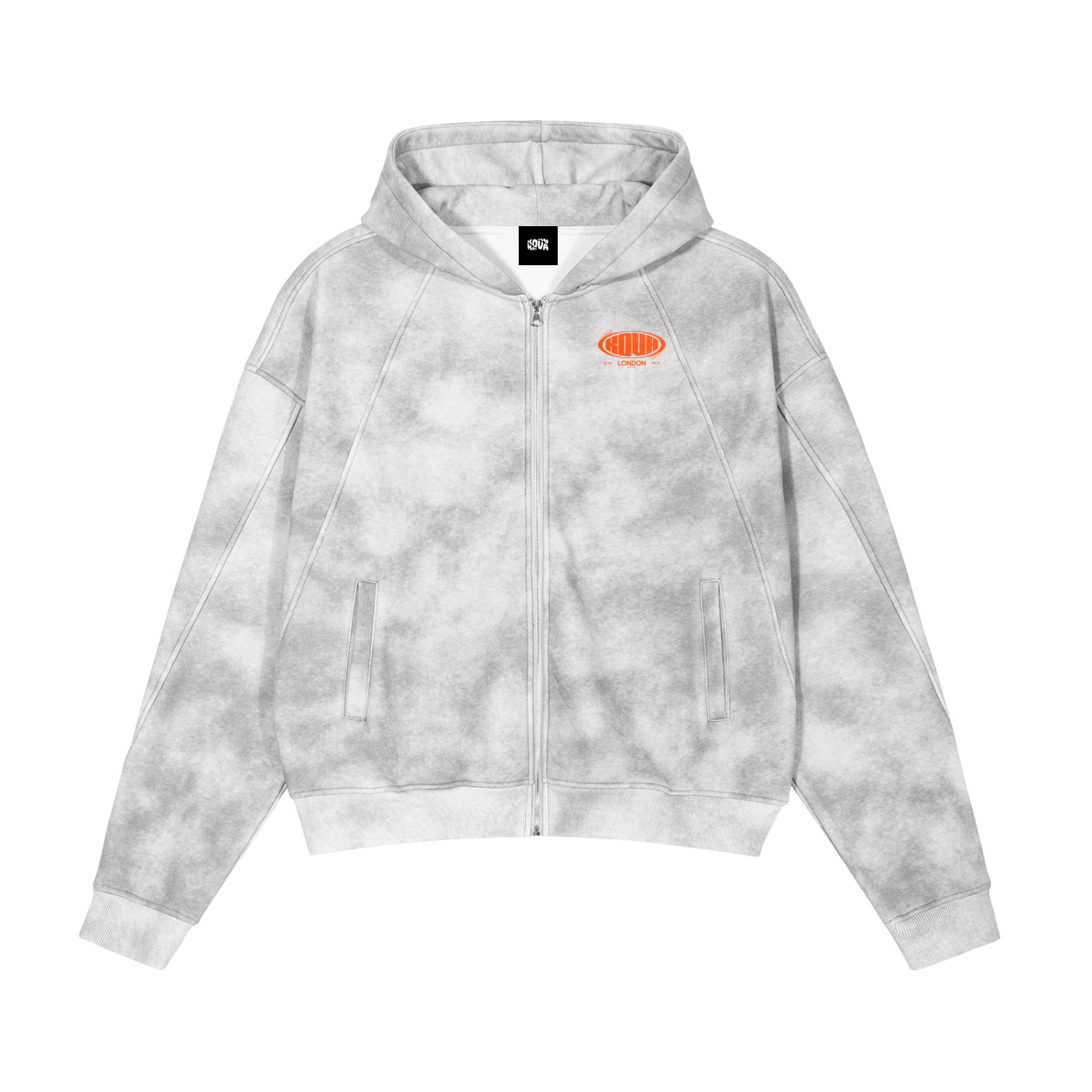 Dirty Washed Zip-Up Fleece Hoodie