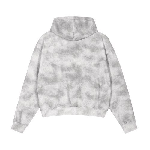 Dirty Washed Zip-Up Fleece Hoodie
