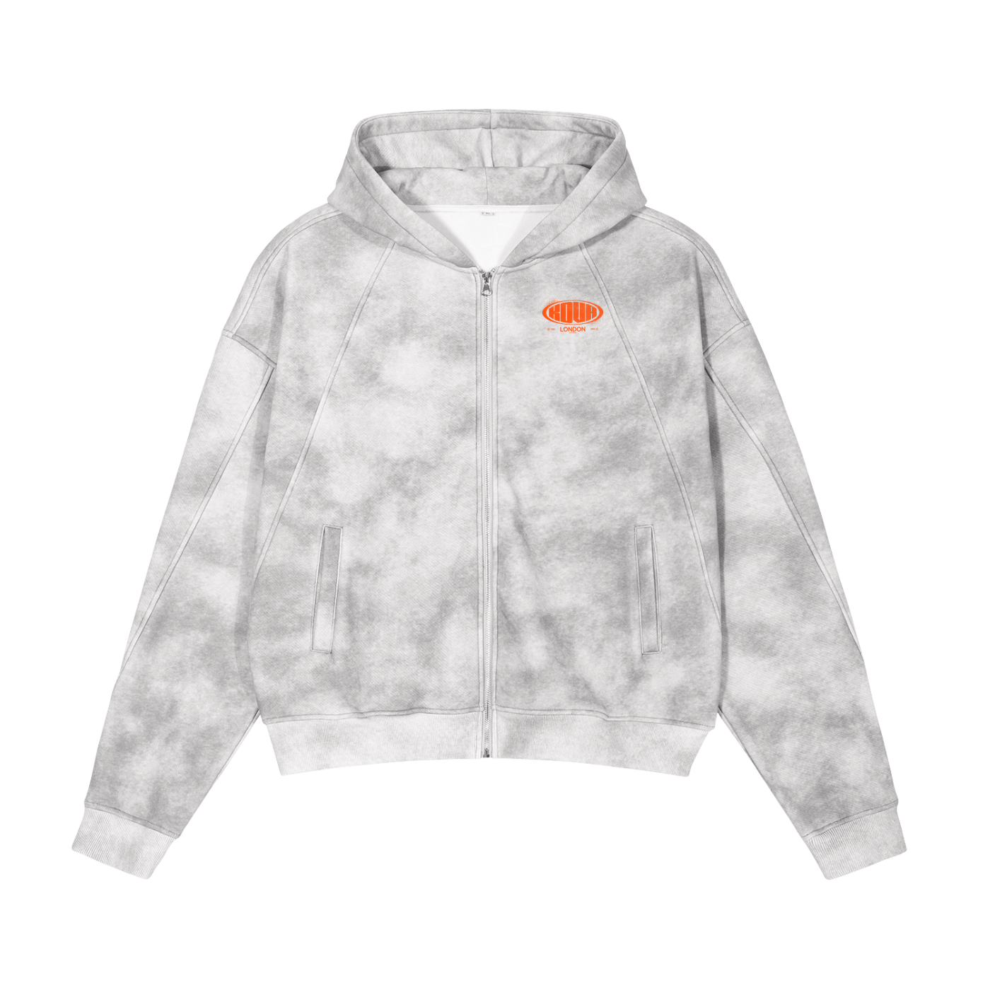 Dirty Washed Zip-Up Fleece Hoodie
